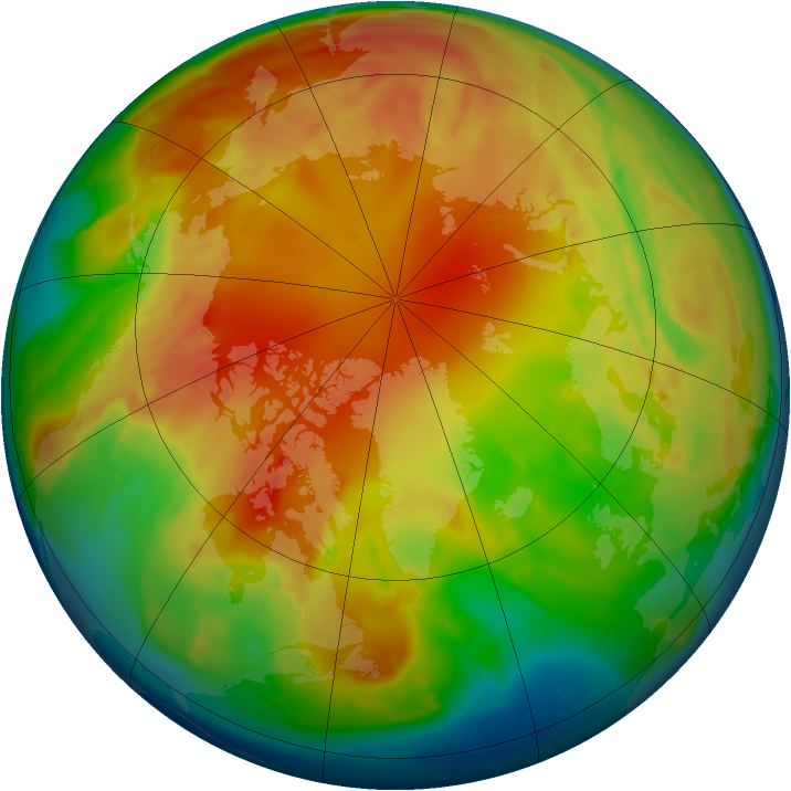 Arctic ozone map for 19 February 2013